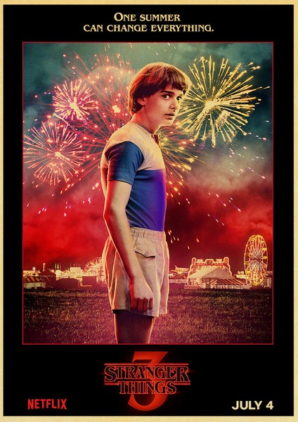 Pembe Tarzı 42X30CM Popüler H Tv Dizisi Vintage Kraft Kağıt Poster Stranger Şeyler Serisi Ana Karakter Etiket Ev Duvar Yaratıcı Dekor Için (Yurt Dışından) modelleri