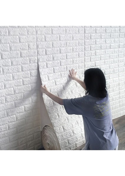 No.3 Tarzı 70X50CM 10 M 3D Kendinden Yapışkanlı Duvar Kağıdı Sürekli Tuğla Karikatür Desen Çocuk Odası Çocuk Duvar Dekor Su Geçirmez Ev Dekor (Yurt Dışından)