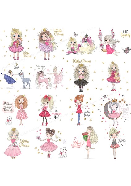 Q Stili Karikatür Küçük Prenses ve Tek Boynuzlu At Duvar Çıkartmaları Vinil Dekoratif Duvar Çıkartmaları Kreş Duvar Posteri Bebek Kız Yatak Odası Dekorasyon (Yurt Dışından) fiyatları