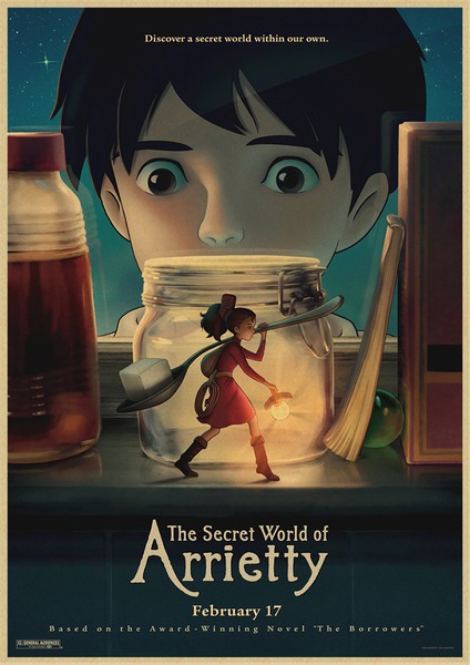 No.5 Tarzı 30X21CM Arrietty Claartoon Film Kraft Kağıt Afiş Cafe Bar Dekoratif Boyama (Yurt Dışından) fırsatları