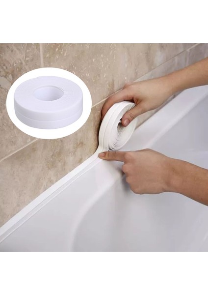 Pembe Tarzı 2.2CMX2M cm Banyo Mutfak Duş Su Geçirmez Kalıp Geçirmez Bant Lavabo Banyo Sızdırmazlık Şeridi Bant Kendinden Yapışkanlı Su Geçirmez Sıva Pvc (Yurt Dışından) indirimleri