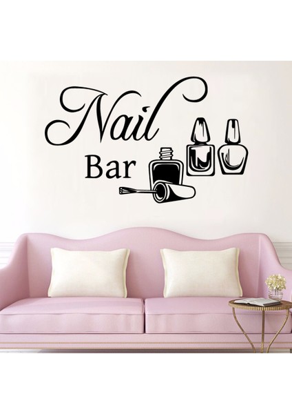 STIL11 Tarzı Xl Boyutu Yaratıcı Tırnak Salonu Sanat Vinil Duvar Çıkartmaları Duvar Çıkartmaları Tırnak Salonu Odası Dekorasyon Çıkartması Duvar Kağıdı Posteri Duvar Dekor (Yurt Dışından) indirimleri