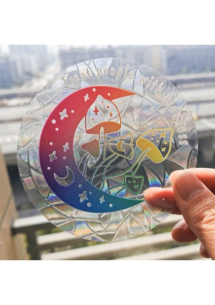 RPS077 Stili 3D Gökkuşağı Güneş Yakalayıcı Duvar Çıkartmaları Işık Yakalayıcı Pvc Cam Filmi Kendinden Yapışkanlı Çıkartma Motosiklet Etiket Pvc Film Ev Dekor (Yurt Dışından)