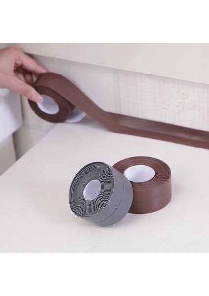 Gri Tarzı 100X3.8CM Banyo Için Pvc Su Geçirmez Duvar Sticker Kendinden Yapışkanlı Lavabo Soba Çatlak Şerit Mutfak Banyo Küveti Köşe Sızdırmazlık Bandı (Yurt Dışından)