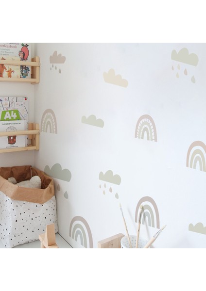PA247 Stili Gökkuşağı Duvar Kağıdı Duvar Çıkartmaları Çocuk Odası Süsleri Bebek Odası Duvarlar Için Şablonlar Vinil Dekoratif (Yurt Dışından) indirimleri