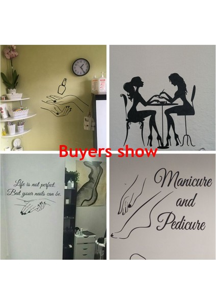Stil4 Stili L Boyutu Yaratıcı Tırnak Salonu Sanat Vinil Duvar Çıkartmaları Duvar Çıkartmaları Tırnak Salonu Odası Dekorasyon Çıkartması Duvar Kağıdı Posteri Duvar Dekor (Yurt Dışından) modelleri