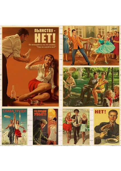 Yeşil Stil 21X30CM Vintage Kraft Kağıt Poster Dünya Savaşı Iı Stalin Sscb Alkol Yasak Günlük Yaşam Etiket Bar Ev Nostalji Dekor (Yurt Dışından) fiyatları