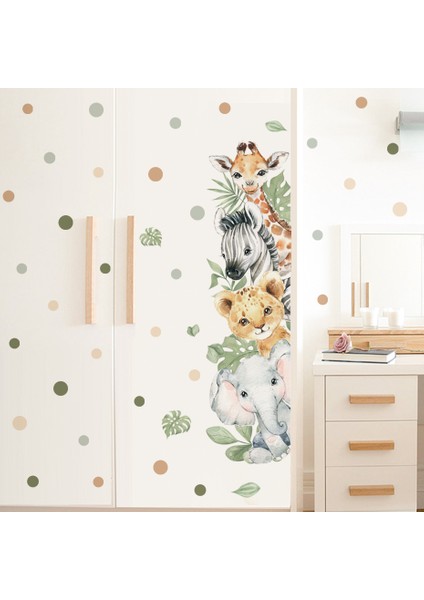 SL6661A Stili Kapı Çıkartmaları Sevimli Orman Hayvanları Fil Zürafa Suluboya Duvar Sticker Çocuk Odası Için Bebek Kreş Odası Çıkartmaları Ev Dekor (Yurt Dışından) fiyatları