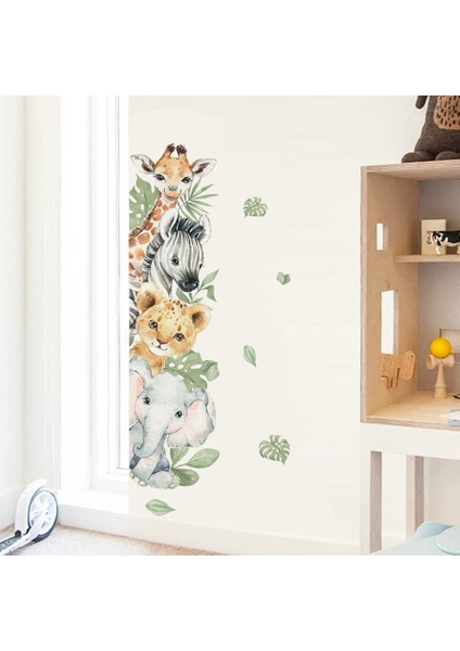 SL6661A Stili Kapı Çıkartmaları Sevimli Orman Hayvanları Fil Zürafa Suluboya Duvar Sticker Çocuk Odası Için Bebek Kreş Odası Çıkartmaları Ev Dekor (Yurt Dışından) fırsatları