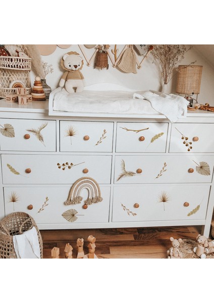 PA256 Stili Boho Kuru Çiçek Duvar Çıkartmaları Oturma Odası Çocuk Odası Mutfak Duvar Çıkartması Bebek Kreş Resimleri Sanat Iskandinav Ev Dekorasyonu (Yurt Dışından)