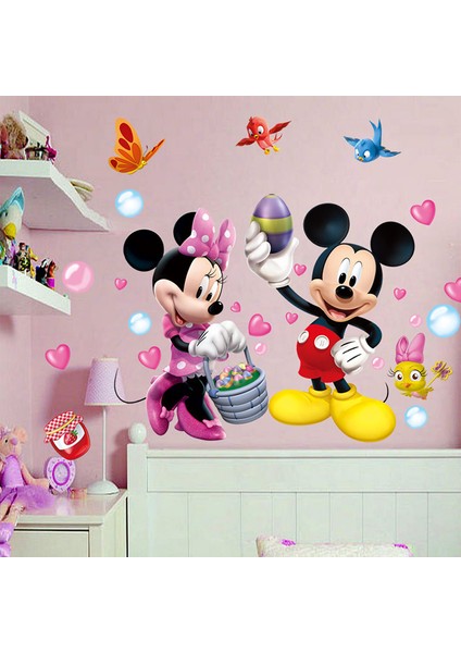 No.13 Tarzı 3D Karikatür Mickey Minnie Mouse Bebek Ev Çıkartmaları Çocuk Odası Için Duvar Çıkartmaları Prenses Odası Etiket (Yurt Dışından) indirimleri