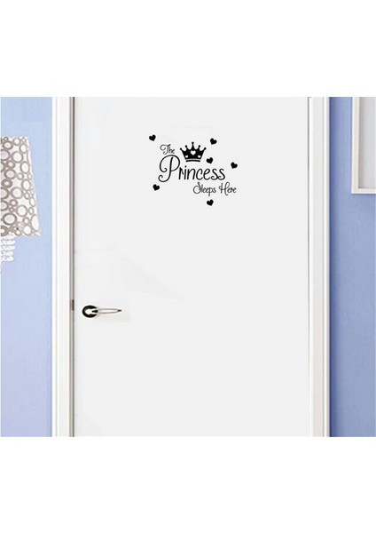No.2 Tarzı Prenses Burada Uyuyor Bebek Kız Odası Duvar Çıkartmaları Çocuk Odaları Için Kapı Sticker Ev Dekor Duvar Çıkartması (Yurt Dışından) fırsatları