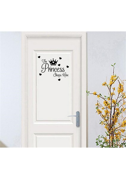 No.2 Tarzı Prenses Burada Uyuyor Bebek Kız Odası Duvar Çıkartmaları Çocuk Odaları Için Kapı Sticker Ev Dekor Duvar Çıkartması (Yurt Dışından) indirimleri