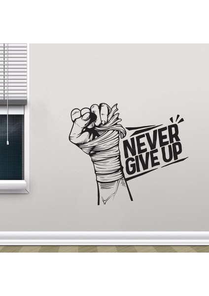 Sarı Stil 42X37CM Asla Pes Etme Motivasyon Duvar Çıkartması Spor Salonu Duvar Dekoru Vinil Asla Pes Etme Tırnak Ifade Spor Salonu Eğitim Duvar Sticker (Yurt Dışından) modelleri