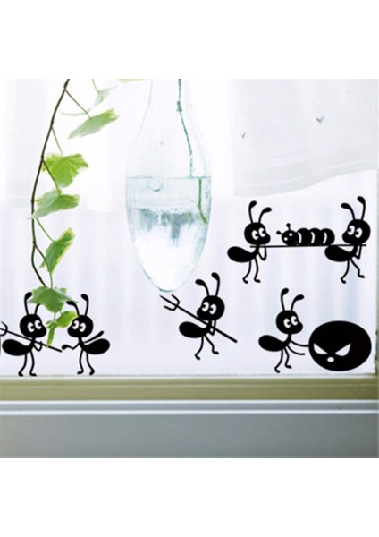 Siyah Stil Yaratıcı Siyah Karıncalar Hareket Duvar Sticker Sanat Tasarım Çıkartmaları Çocuk Odası Için Ev Dekor Cam Pencereler Duvar Sanatı Çıkartmaları Çıkartmalar (Yurt Dışından) modelleri