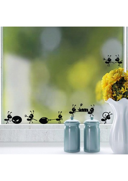 Siyah Stil Yaratıcı Siyah Karıncalar Hareket Duvar Sticker Sanat Tasarım Çıkartmaları Çocuk Odası Için Ev Dekor Cam Pencereler Duvar Sanatı Çıkartmaları Çıkartmalar (Yurt Dışından) fırsatları