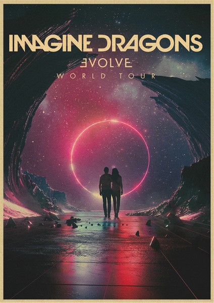 No.3 Tarzı 30X21CM Imagine Dragons Rock Grubu Müzik Kraft Kağıt Poster Vintage Yüksek Li Baskı Çizim Çekirdek Dekoratif Boyama (Yurt Dışından)