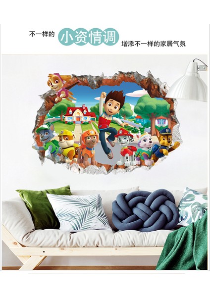 JH15 Tarzı Yeni Sıcak 3D Paw Çocuk Karikatür Duvar Çıkartmaları Su Geçirmez Ev Dekorasyon Devriyeleri Çocuk Odası Pvc Dıy Vinil Duvar Kağıdı Hediyeler (Yurt Dışından)