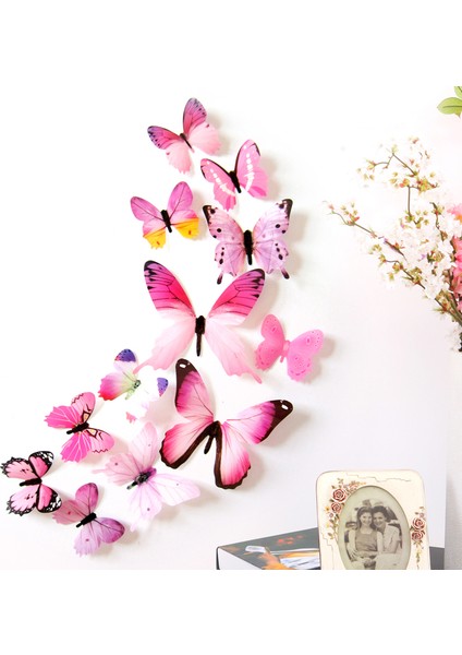 Pembe Tarzı Yeni Nitelikli Duvar Sticker Çıkartması Duvar Çıkartmaları Ev Dekorasyonu 3D Kelebek Gökkuşağı Renkli Pvc Duvar Kağıdı Oturma Odası Için (Yurt Dışından)