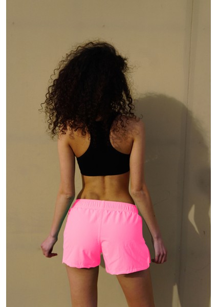 Kadın Pembe Düz Renk Iki Yan Fermuarlı Mini Boy Mayo Deniz Şortu modelleri