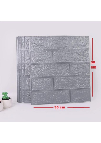 Renkli Duvarlar 10 Adet 35X38CM Gri Kendinden Yapışkanlı Duvar Kağıdı Esnek Köpük Panel 3D Tuğla Desen