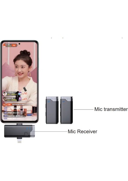 Profosyonel Pro Digital M28DC Smart Wireless Microphone ( Ikili Yaka Mikrofonu,android )