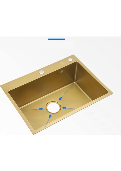 Paslanmaz Krom 304 Kalite Üstten Evye Altın Rengi 50*40