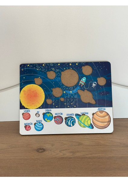 Gezegenler Bul Tak Öğrenme Eşleme Oyunu, Gezegenler Eğitici Oyuncak, Montessori Eğitim Oyuncak