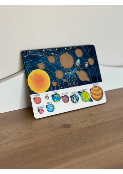 Gezegenler Bul Tak Öğrenme Eşleme Oyunu, Gezegenler Eğitici Oyuncak, Montessori Eğitim Oyuncak