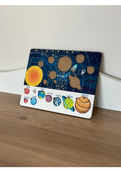 Gezegenler Bul Tak Öğrenme Eşleme Oyunu, Gezegenler Eğitici Oyuncak, Montessori Eğitim Oyuncak