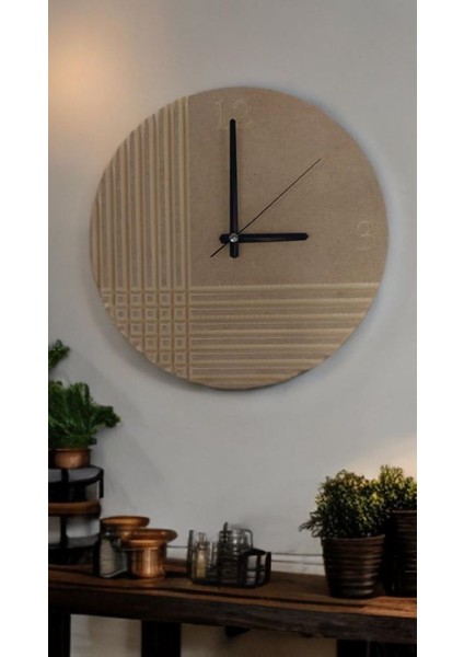 Mdf Boyasız Duvar Saati 30CM