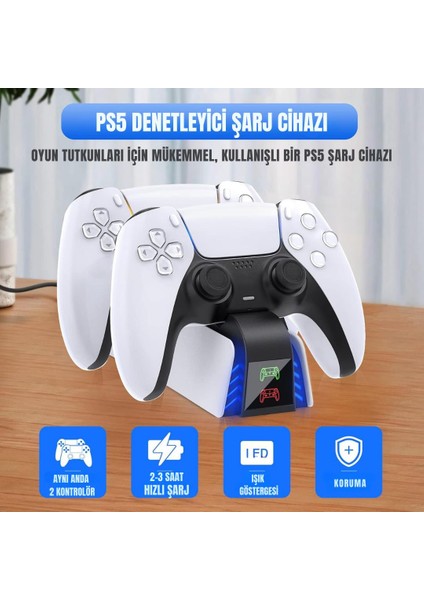 Ps5 Dualsense Joystick Hızlı Şarj Istasyonu