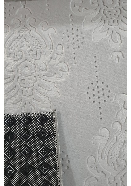 Kaymaz Tabanlı Kesme Kabartmalı Salon Koridor Mutfak Hali Gri Yolluk Ymr 9025 Gri fiyatları