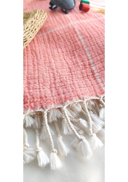 Çizgili Organik Müslin Peştemal, Plaj Havlusu 90X180CM (Oeko-Tex® Standard 100 Sertifikalı) fırsatları
