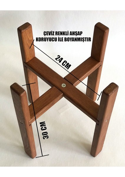 Ozzani Wood Ahşap Saksı Standı Çiçek Saksı Altlığı Raf Çiçeklik Stand