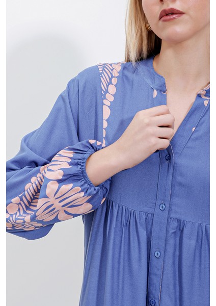 2423 Otantik Desenli Elbise - Y.indigo indirimleri