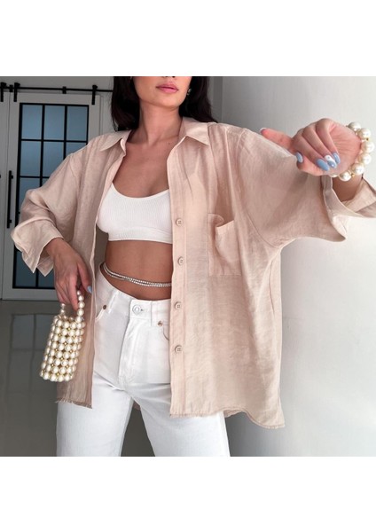 Kadın Omzu Düşük Oversize Gömlek fırsatları