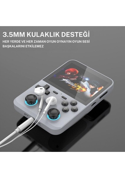 D007 Plus Android Taşınabilir Retro El Atarisi Game Oyun Konsolu 10.000+ Oyunlu Yeşil