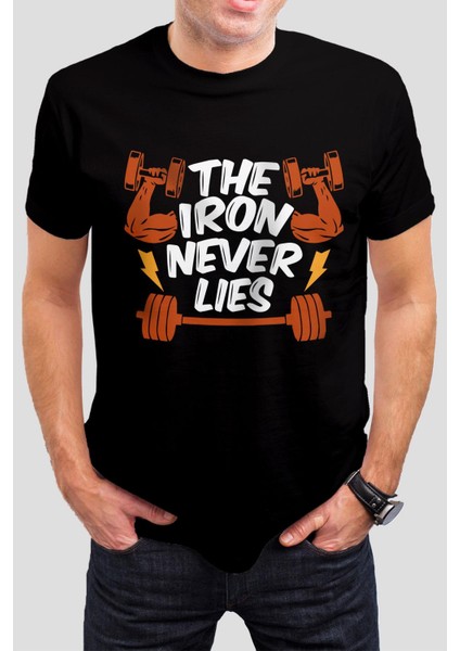 Gym Sporcu Baskılı Siyah Unisex Tişört C211