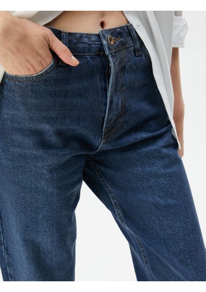 Straight Jean Kot Pantolon Düz Paça Esnemeyen Pamuklu Cepli - Eve Jean indirimleri