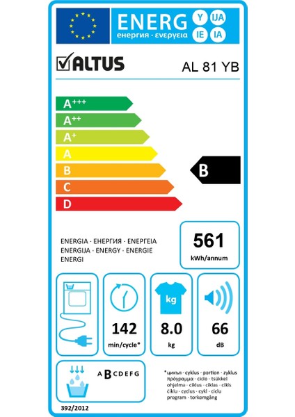 Al 81 Yb 8 kg Çamaşır Kurutma Makinesi