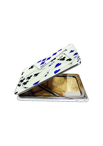 Iskambil Baskılı Dikdörtgen Kişiye Özel Isim Baskılı Cep Aynası 8x6 Cm (Kapaklı Ve Büyüteçli)