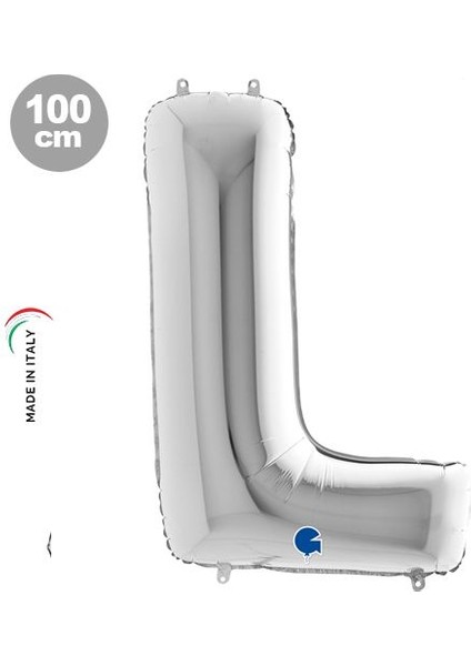 L - Harf Folyo Balon Gümüş (100 Cm)