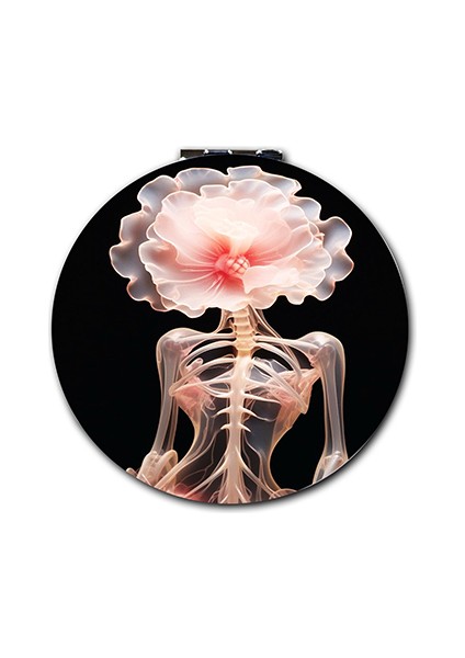 Baskılı Ayna Yuvarlak Kişiye Özel Isim Baskılı Cep Aynası 7 Cm (Kapaklı Ve Büyüteçli)