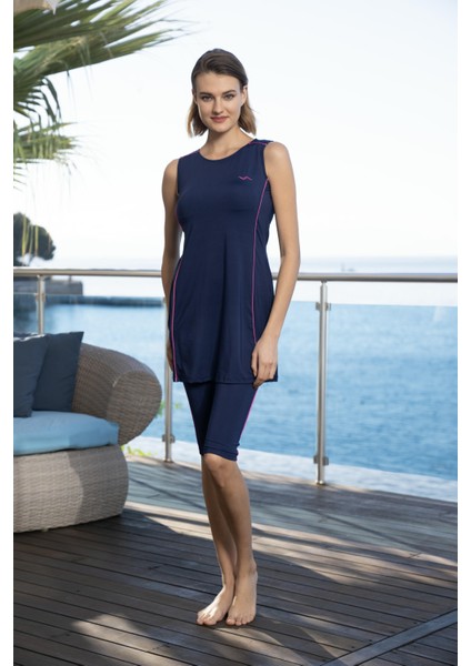 Kadın Kolsuz Kol Taytlı Düz Renkli Biyeli Elbise Mayo fırsatları