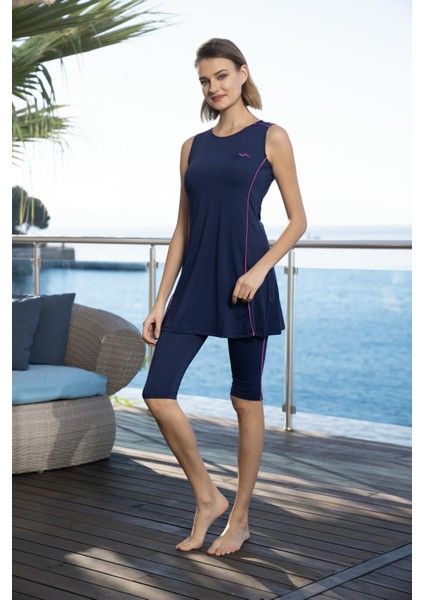 Kadın Kolsuz Kol Taytlı Düz Renkli Biyeli Elbise Mayo indirimleri