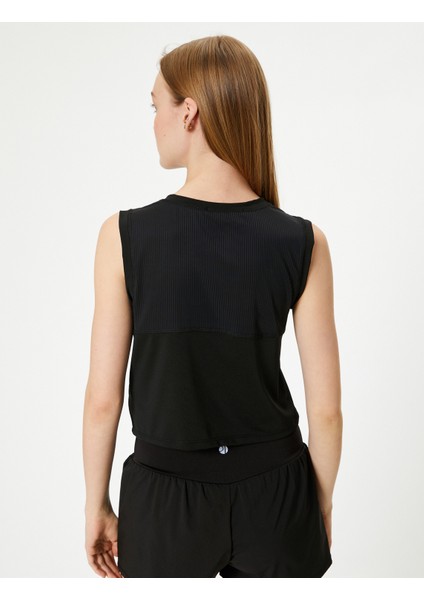 Spor Crop Kolsuz Tişört Bisiklet Yaka Rahat Kalıp fırsatları