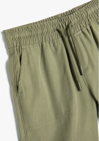 Basic Şort Beli Bağlamalı Cepli Viskon modelleri