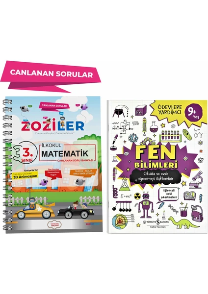 3.Sınıf Matematik Canlanan Soru Bankası ve Fen Bilimleri Ödevlere Yardımcı Kitap