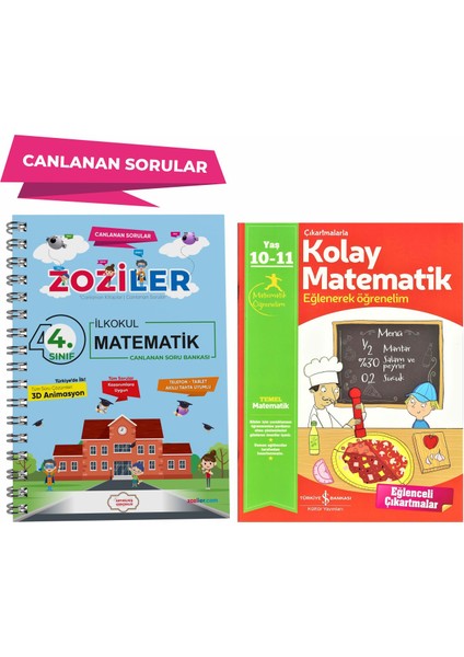 4.Sınıf Matematik Canlanan Soru Bankası ve Çıkartmalarla Matematik Kitabı